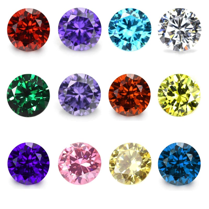 ALEXCRAFT Wholesale 24PCS Crystal Glass Zircon Round 5MM Birthstones Floating Charms Bulk for Living Memory Locket Necklace - Image 1